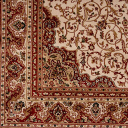 Loomed Red Cream Gold Classical Oriental Medallion Area Rug 80Cm X 150Cm - thumbnail 5
