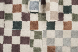 Chester Living Room Shaggy Area Rug Modern - Contemporary Checkered Design - Hallway Runner Indoor Rug Duck Egg Blue 200X290 Cm - thumbnail 7