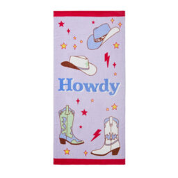 Sassy B Howdy Cowgirl 76X160Cm Cotton Beach Towel Lilac - thumbnail 3
