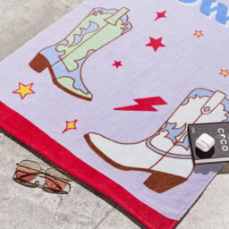 Sassy B Howdy Cowgirl 76X160Cm Cotton Beach Towel Lilac - thumbnail 2