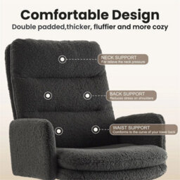 Grey Arm Chair Ergonomic High Back Swivel - thumbnail 4