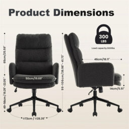 Grey Arm Chair Ergonomic High Back Swivel - thumbnail 2