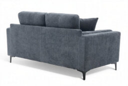 Compact Modern Denim Blue 2 Seater Sofa For Living Room Marghera - Plush Chenille - Room Delivery - thumbnail 5