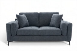 Compact Modern Denim Blue 2 Seater Sofa For Living Room Marghera - Plush Chenille - Room Delivery - thumbnail 2