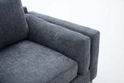Compact Modern Denim Blue 2 Seater Sofa For Living Room Marghera - Plush Chenille - Room Delivery - thumbnail 8