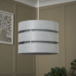 Inlight Ponte Blue Metallic Effect Contemporary Trio Cylinder Light Shade (D)28Cm - thumbnail 2