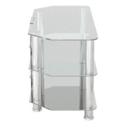 "Avf Classic 80Cm Glass Corner Tv Stand With Cable Management For Tvs Up To 43"" - Clear & Chrome" - thumbnail 3
