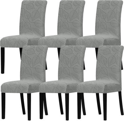 6 Pack Dining Room Chair Covers - Covers For Kitchen Chairs And Parsons Chairs (Dark Grey) - image 1