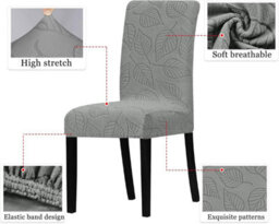 6 Pack Dining Room Chair Covers - Covers For Kitchen Chairs And Parsons Chairs (Dark Grey) - thumbnail 3
