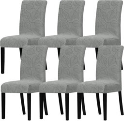 6 Pack Dining Room Chair Covers - Covers For Kitchen Chairs And Parsons Chairs (Dark Grey) - thumbnail 1
