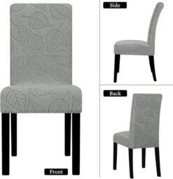 6 Pack Dining Room Chair Covers - Covers For Kitchen Chairs And Parsons Chairs (Dark Grey) - thumbnail 2