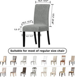 6 Pack Dining Room Chair Covers - Covers For Kitchen Chairs And Parsons Chairs (Dark Grey) - thumbnail 6