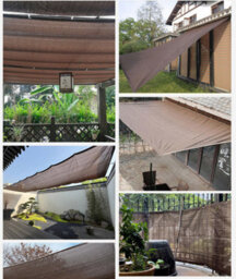 Brown 2X6M Rectangular Shade Sail 70% Uv Protection Perforated - thumbnail 8
