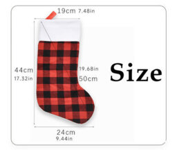 Amorly 2Pcs Black Red Buffalo Plaid Christmas Stockings, Hanging Xmas Stockings For Christmas Tree Fireplace Holiday Party Decor - thumbnail 4