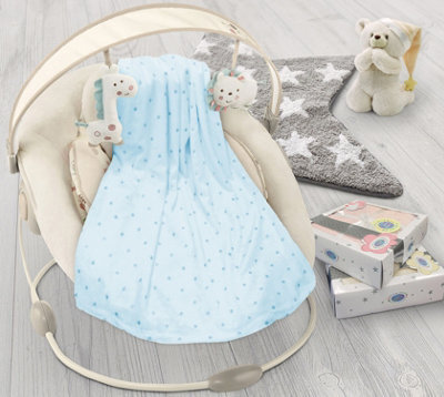 My Little World Gentle Plush Faux Fur Boxed Blanket - Machine Washable And Ideal For Sofa, Bed, Couch, 120Cm X 150Cm - Blue