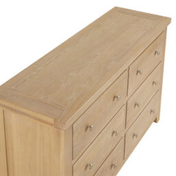The Furniture Market Cheshire Whitewash Oak Large Wide 6 Drawer Chest - thumbnail 7