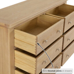 The Furniture Market Cheshire Whitewash Oak Large Wide 6 Drawer Chest - thumbnail 6