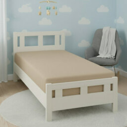 Flannelette Cot Bed Fitted Sheet Soft Brushed Cotton Bedding Comfort Beige - thumbnail 1