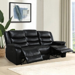Furniture in Fashion Sorreno 3+2 Bonded Leather Recliner Sofa Set In Black - thumbnail 3