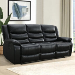 Furniture in Fashion Sorreno 3+2 Bonded Leather Recliner Sofa Set In Black - thumbnail 2