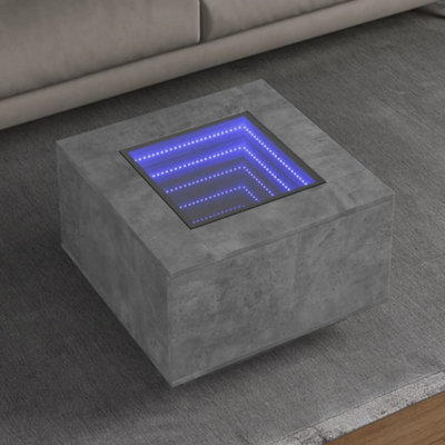 Berkfield Coffee Table With Led Concrete Grey 60X60X40 Cm Engineered Wood - image 1