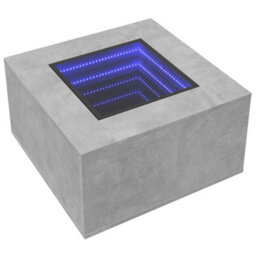 Berkfield Coffee Table With Led Concrete Grey 60X60X40 Cm Engineered Wood - thumbnail 3