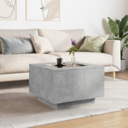 Berkfield Coffee Table With Led Concrete Grey 60X60X40 Cm Engineered Wood - thumbnail 4
