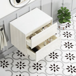 Royal Bathrooms Royal Bathroom Elmore 700mm Classic White Wall Mounted Bathroom Vanity Unit 2 Drawer Plain White Worktop With Elena Basin - thumbnail 6
