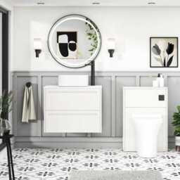 Royal Bathrooms Royal Bathroom Elmore 700mm Classic White Wall Mounted Bathroom Vanity Unit 2 Drawer Plain White Worktop With Elena Basin - thumbnail 5