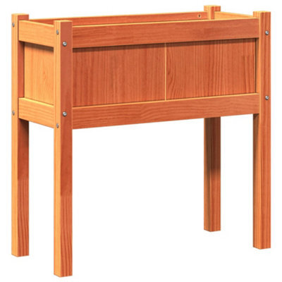 Berkfield Rustic Garden Planter With Legs Wax Brown 70X31X70 Cm Solid Wood Pine - image 1