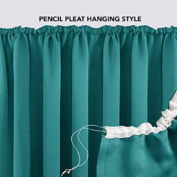Deconovo Blackout Pencil Pleat Blackout Curtains Thermal Insulated Curtains For Living Room Turquoise W55 X L96 Inch 2 Panels - thumbnail 4