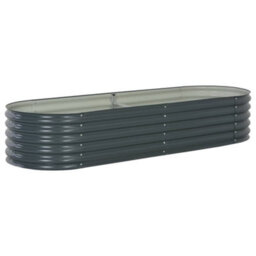 Berkfield Garden Raised Bed 240X80X44 Cm Galvanised Steel Grey - thumbnail 1