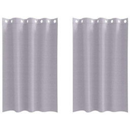 Berkfield Curtains With Curtains 2 Pcs Metal Grey 175 X 140 Cm Polyester - thumbnail 2