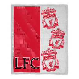 Liverpool Fc Sherpa Back Blanket Fleece Red White Football Throw 120Cm X 150Cm - thumbnail 1