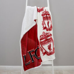 Liverpool Fc Sherpa Back Blanket Fleece Red White Football Throw 120Cm X 150Cm - thumbnail 2