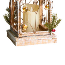 Beliani Led Lantern Syvansi Christmas Motif 46 Cm Light Brown - thumbnail 8
