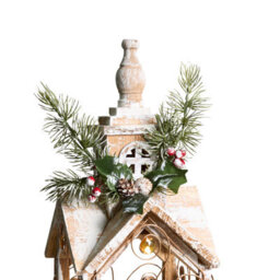 Beliani Led Lantern Syvansi Christmas Motif 46 Cm Light Brown - thumbnail 7