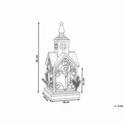 Beliani Led Lantern Syvansi Christmas Motif 46 Cm Light Brown - thumbnail 3