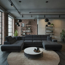 Torezio Bis U Shaped Corner Sofa Bed With Storage Chipboard Frame Polyurethane Foam Springs 346X203X70 90Cm Black Left