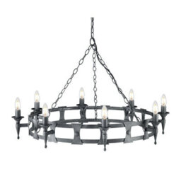 Elegant 8 Bulb Black And Silver Chandelier Pendant Ceiling Light With Led E14 Socket