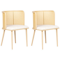 Beliani Set Of 2 Dining Chairs Kobuk Metal Light Brown - thumbnail 1