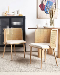 Beliani Set Of 2 Dining Chairs Kobuk Metal Light Brown - thumbnail 2
