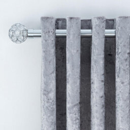 A.unique Home Beaded Gem Metal Extendable Curtain Pole With Rings And Fittings (25/28mm) - Nickel, 120Cm - 220Cm  Approx - thumbnail 4