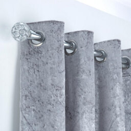 A.unique Home Beaded Gem Metal Extendable Curtain Pole With Rings And Fittings (25/28mm) - Nickel, 120Cm - 220Cm  Approx - thumbnail 5