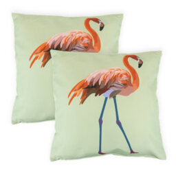 Gardenwize Pair Of Outdoor Garden Sofa Chair Furniture Scatter Cushions- Solo Flamingo - thumbnail 2