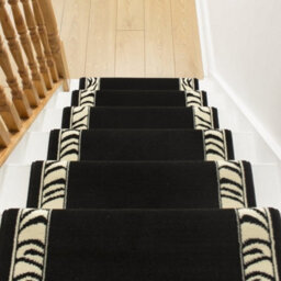 Zebra Stair Runner - Soft & Durable Carpet Runner For Stairs & Staircases, Multiple Lengths - thumbnail 4
