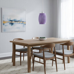 Happy Homewares Modern Unique Grill Style Ceiling Pendant Lighting Shade In Soft Lilac - thumbnail 6