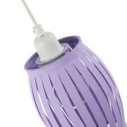 Happy Homewares Modern Unique Grill Style Ceiling Pendant Lighting Shade In Soft Lilac - thumbnail 5