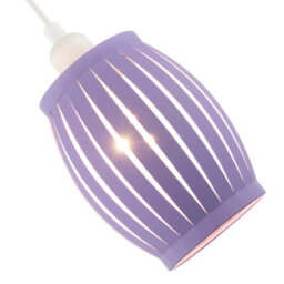 Happy Homewares Modern Unique Grill Style Ceiling Pendant Lighting Shade In Soft Lilac - thumbnail 4