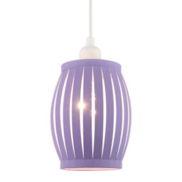 Happy Homewares Modern Unique Grill Style Ceiling Pendant Lighting Shade In Soft Lilac - thumbnail 2